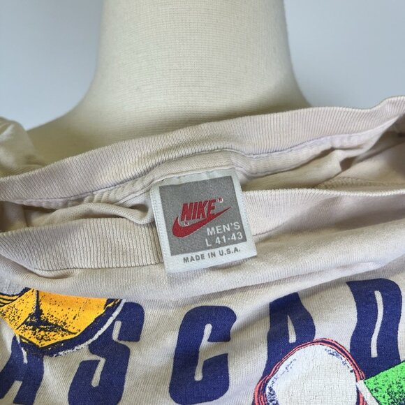 Vintage Nike 90s CASCADE RUN OFF Cropped Single Stitch T Shirt Large Grey Tag - Picture 11 of 12